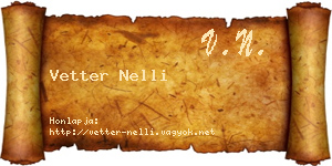 Vetter Nelli névjegykártya